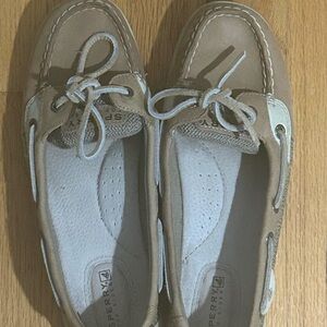Sperry Women's Beige and White Loafers